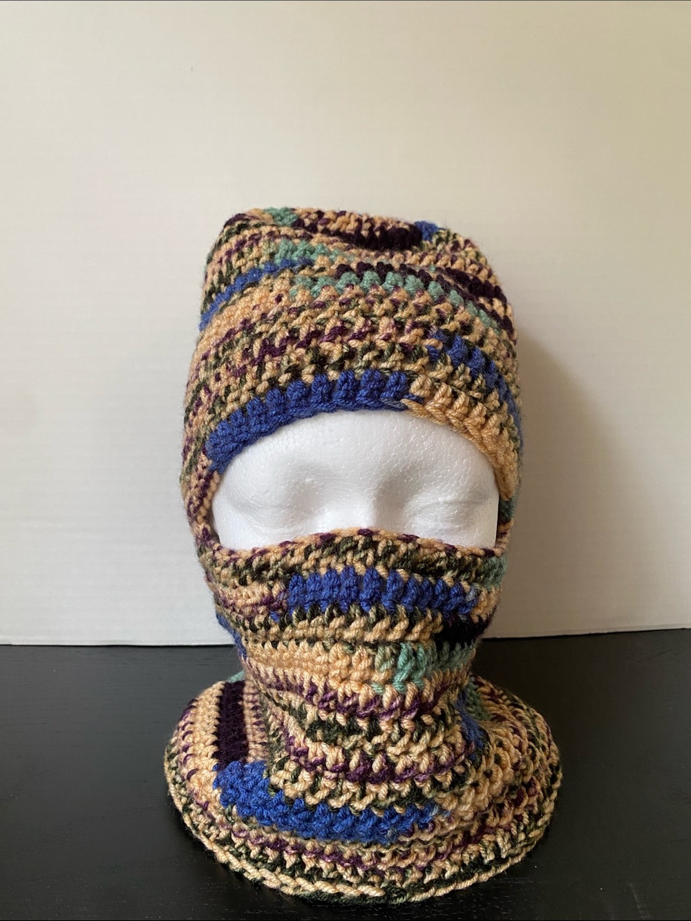 Handmade Multicolor Crocheted Balaclava